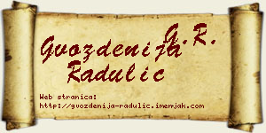 Gvozdenija Radulić vizit kartica